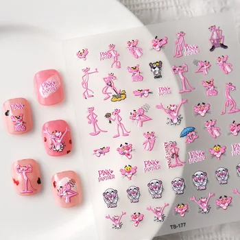Етикети с Розова Пантерой, Мультяшное декорация за нокти, аксесоари за нокти, подарък за подобряване на нокти