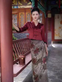 Етнически състав облекло Юнан Дай, облегающая китайска чаена облекло