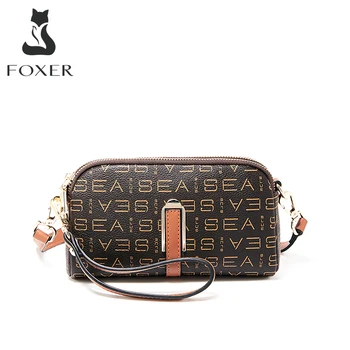 Жена клатч FOXER от мека кожа, PVC, чанта през рамо, модерен дамски малки чанти-незабавни посланици, женски чантата си за телефон с нов дизайн