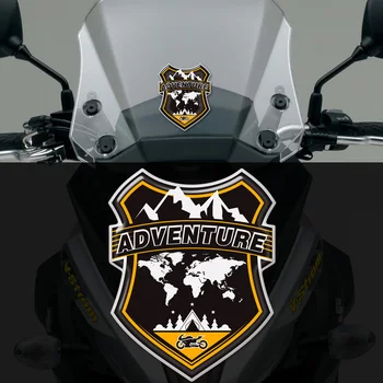 За BMW, Honda, Yamaha, Moto Guzzi Benelli Suzuki Мотоциклет Автомобил ADV Adventure Стикери На Предното Стъкло, Предното Стъкло на Багажа Алуминиев Калъф