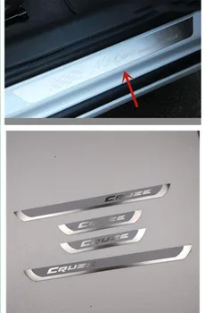 За Chevrolet Cruze 2009-2022 ультратонкая защитна плоча на прага на автомобила от неръждаема стомана, посрещат с педал, автомобилни аксесоари, срещу надраскване