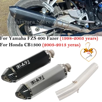 За Honda CB1300 2003-2015 За Yamaha FZS 600 Fazer 1998-2003 Мотоциклет Изпускателната Фенер Escape Със Средно Звено Тръби на Ауспуха