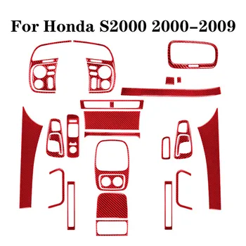 За Honda S2000 2000 2001 2002 2003 2004 2005 2006 2007 2008 2009 Декоративни Аксесоари За интериора на колата е с Червен Стикер от Въглеродни Влакна