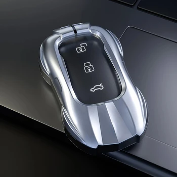 За LiXiang L8 L9 Pro L7 2019-2023 Темпераментна Сребърен Калъф За Ключове От Кола С Сплав Keyless Cover Shell Key Автомобилни Аксесоари