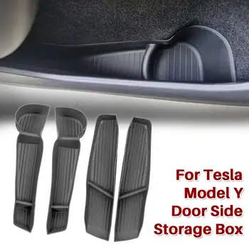 За Tesla Model Y Страничната Врата Кутия За Съхранение на TPE Изтривалка За Врата Фуги на Автомобила Детайли на интериора Изтривалка За Врата Фуги ModelY 2019 2020 2021 2022 2023