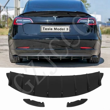 За Tesla, модел 3 2017-2020 Материал ABS, странична пола бодикит на предната броня на автомобила спойлер за полагане на автомобила