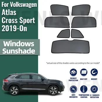 За Volkswagen VW Atlas Cross Sport 2019-2023 2024 Магнитен авто козирка Шторка на предното стъкло сенника на страничен прозорец
