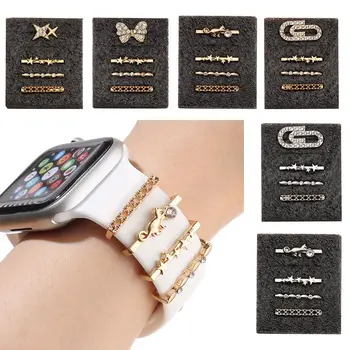 За украса на каишка Apple Watch Декоративно пръстен с диамантена пеперуда Smart-Силиконов часовник каишка Аксесоари за гривна iwatch