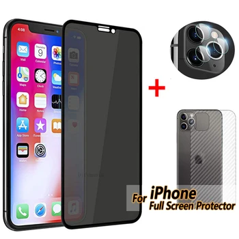 Защитно Фолио За Екрана със защита От Надзъртане 3в1 За iPhone 14 Pro Max 15 13 12 11 Pro Max Mini XR XS Max 7 8 6 S Plus От Закалено Стъкло
