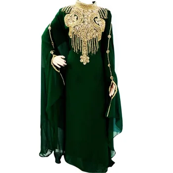 Зелен марокански дубай костюм Джена Kaftano Bottel Green Dress за мащабни събития и изяви