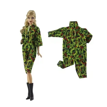 Зелени униформи, армията облекло, комбинезони за кукли Барби, Многокамерная камуфляжная облекло, аксесоари за кукла къща 1/6 BJD