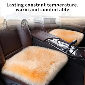 Зимна утепленная възглавница за седалката на водача от изкуствена вълна, напълно околна автомобил,
