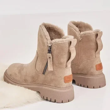 Зимни обувки, женски тренд, нов продукт на зимата, Плюшен удебелена топло Модни памучен обувки, ежедневни обувки за улицата, Мека здрави обувки за пътуване