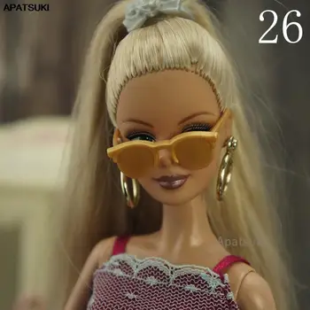Златни пластмасови слънчеви очила за Барби, очила за кукли Кен Битка, бижута, очила, аксесоари за куклата къща, играчки 1/6 част