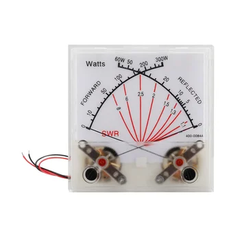Измерител на мощност на Предавателя VU-Meter Главоболие радиостанция с подсветка PMMA покритие КСВ черен преден 300 W отразена 60 W