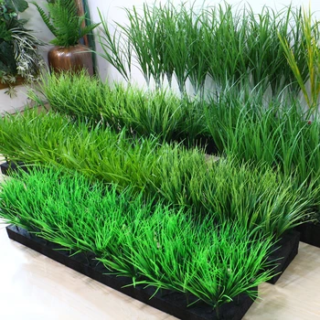 Имитация на разсад пшеница, растения, билки, пролетни билки, пластмаса, изкуствена зелена трева и зелени растения