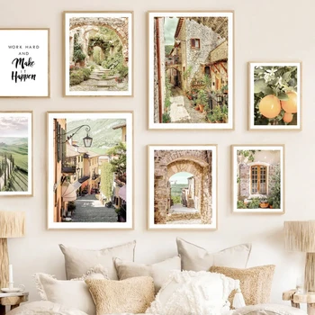 Италия Тоскана, Bellagio, Средиземноморски Селска платно, плакати на скандинавскую тема, Живопис и щампи, стенни пана, интериор на хол
