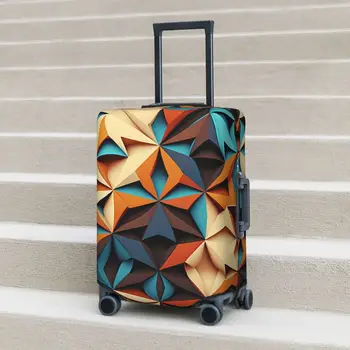 Калъф за куфара с геопринтом, модерен Абстрактен Ретро калъф за празнична бизнес, защита за багаж