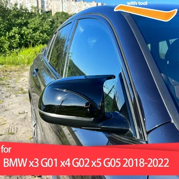 Капакът на Огледалото за обратно виждане, изработени от Въглеродни Влакна/Черен за BMW X3 G01 iX3 X4 G02 X5 G05 X6 G06 X7 G07 G08 2018 2019-2023 аксесоари