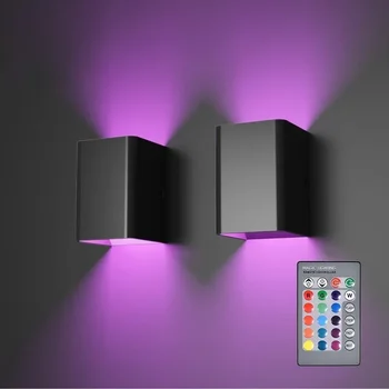 Квадратни led осветление стена с регулируема яркост 1/2 / 4ШТ за преминаване в коридора, многоцветни лампи 