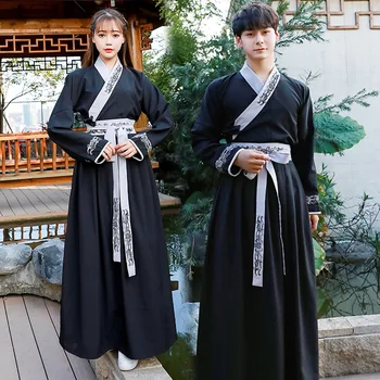 Китайската стилна нова стара мъжки традиционно облекло Hanfu с дълги ръкави в женски стил Xia за изпълнения на класическа двойка