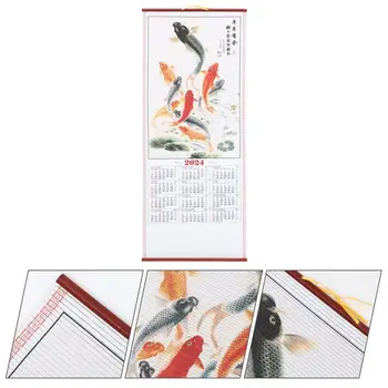 Китайски Календар За Превъртане Подвесного Календара, Окачен Календар Календар Годината На Дракона