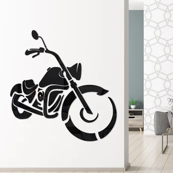 Класически Акрилни стикери за стена с огледален ефект, на мотоциклет За спалня в пещерата, Гараж, стенни надписи на мотоциклет, декоративни стикери за стена със собствените си ръце