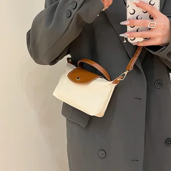 Класически дамски чанта за кнедлите, висококачествен найлон женствена чанта през рамо, сгъваеми чанти-тоут, чанти през рамо, чантата, луксозна дамска чанта