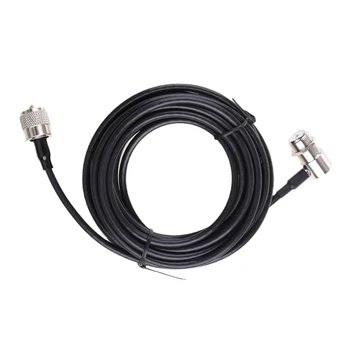 Коаксиален кабел RG58 PL259 от щепсела до штекеру SO239, автомобилна антена за шунка радио, дължина 5 м, лек