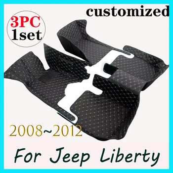 Кожени Автомобилни Постелки За Jeep Cherokee Liberty KK 2008 ~ 2012 Универсална Водоустойчива Подплата, Килими Tapete Para Piso, Автомобилни Аксесоари