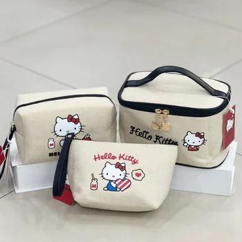 Козметични чанти Hello Kitty, кутия за грим, чанта за грим, молив случай, Sanrio Kawaii, пътуване портфейл, органайзер за пътуване, Скъпа чанта за червило.