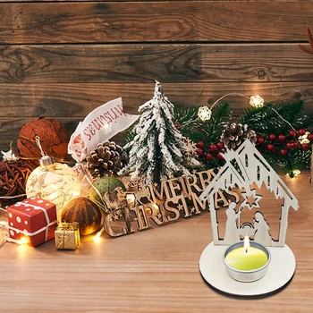 Коледа Пришествие на Исус Занаяти Дървена Окачване Украса за Свещници Религиозен Празник, Фестивал Коледен Декор Декорация на дома