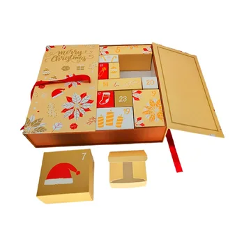 Коледен Адвент-календар 24 Дни Кутия с изненада Обратното броене рожден ден Е Подарък опаковка Хартиена кутия Изненада със собствените си ръце за феновете на деца