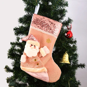 Коледен Отглеждане Големи Коледни Подаръчни Пакети За Декорация На Камината Чорапи Нова Година Притежателя Бонбони Коледна Декорация За Дома