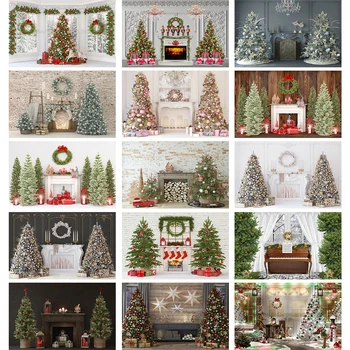 Коледен фон, Вътрешна Камина, Коледна Елха, Играчки с елени, Декор, на Семейството, на Фона на портретна фотография, Подпори