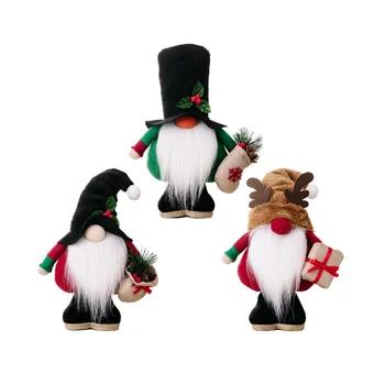 Коледна украса, Плюшен шапка, Стоящи Кукла Рудолф, Безлични Куклен джудже, Аксесоари за кукла на Дядо коледа