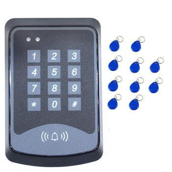 Комплект ID-Карти за Контрол на Достъпа До Врати с Капацитет от 1000 Потребители Бутон на Клавиатурата Звънец Контролер на Достъпа с RFID Карти 125 khz