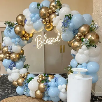 Комплект арка от сините балони, Венец, балони за парти по случай рожден Ден, Декор за парти по Случай Рожден Ден, декорация за детската сватба, Интериор за детската душа, балон
