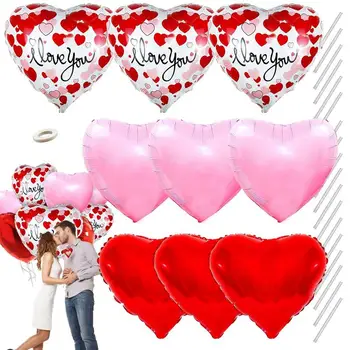 Комплект балони във формата на сърце за Свети Валентин, сватбени декорации от балони, Предложение за сватба, рожден Ден, Годишнина, Коледа, нова година балон