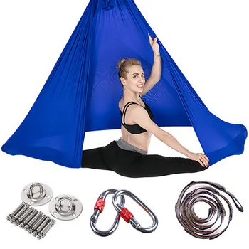 Комплект за въздушна йога, люлки, 5,5 Метра, 5 М * 2,8 М, Найлонов Антигравитационный Въздушен Хамак за йога за упражнения