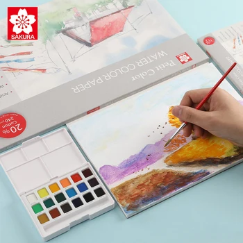 Комплект за рисуване акварел Sakura 8K/ 32К 20 листа Portable notepad за изготвяне на/Хартия за студенти, художници, любители на изкуството