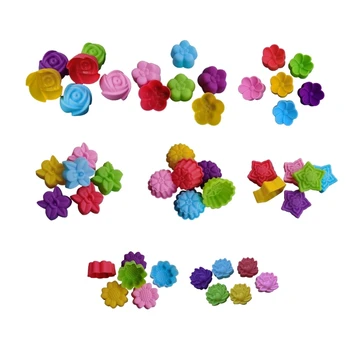 Комплект от 6 цветни форми за торта Изискани здрави силиконови форми за печене във формата на цветя