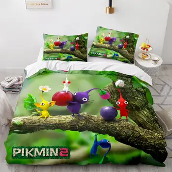 Комплект постелки PIKMIN Single Twin Full Queen King Size Комплект Постелки Pikmin 2 Aldult Kid Bedroom Комплекти Пододеяльников за пуховых Одеяла С 3D Принтом 036