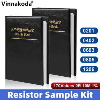 Комплект резистори 0805 0201 0402 0603 1206 170 стойности 0R-10M 1% SMD Книга Проби Чип Гама от Резистори Комплект само SMT SMD Книга на Проби