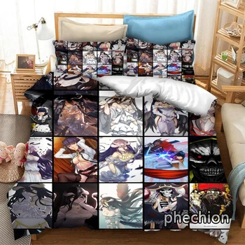комплект спално бельо с 3D принтом phechion Аниме Overlord, Завивки, калъфки за възглавници, Пълномаслено одеяло, комплекти спално бельо, легло K425