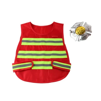 Костюм на пожарникар, определени за ролеви игри бригада за деца, карнавалните костюми за Хелоуин, директна доставка