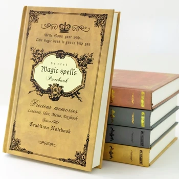 Креативен ретро-бележник Magic Book е в европейски стил с формат А5, с удебелени твърда повърхност, с твърди корици, за водене на записки, дневник, канцеларски
