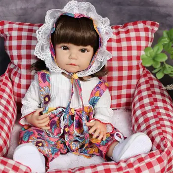 Кукла Реборн с пълна силикон корпус, 22-цолови панталони със счупено цветна каишка, кукли за деца, играчки за деца, подарък за рожден Ден