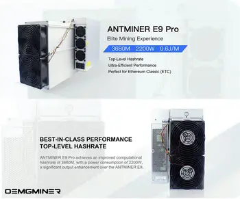 купи 2 получите 1 безплатен захранване Bitmain Antminer E9 Pro 3680Mh / s 2200W ETC Asic Миньор мощност 0,6 Дж/М