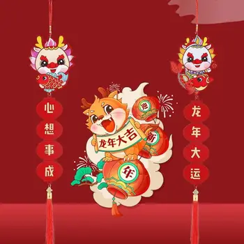 Кухи Флокированный Висулка, Висулка на Китайската Нова Година, празника на Пролетта, Двустишие, китайски Йероглиф, Празнични Аксесоари за партита и Фестивали